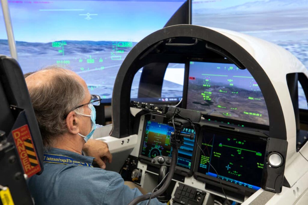 Viewpoint's 24" UHD display in the Lockheed Martin X-59 QueSST cockpit simulator 